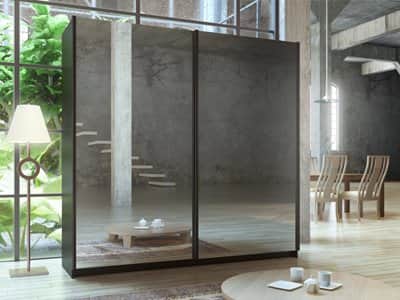 ארון הזזה 2 דלתות דגם מדריד מראות במידות רוחב לבחירה 200, 220, 240